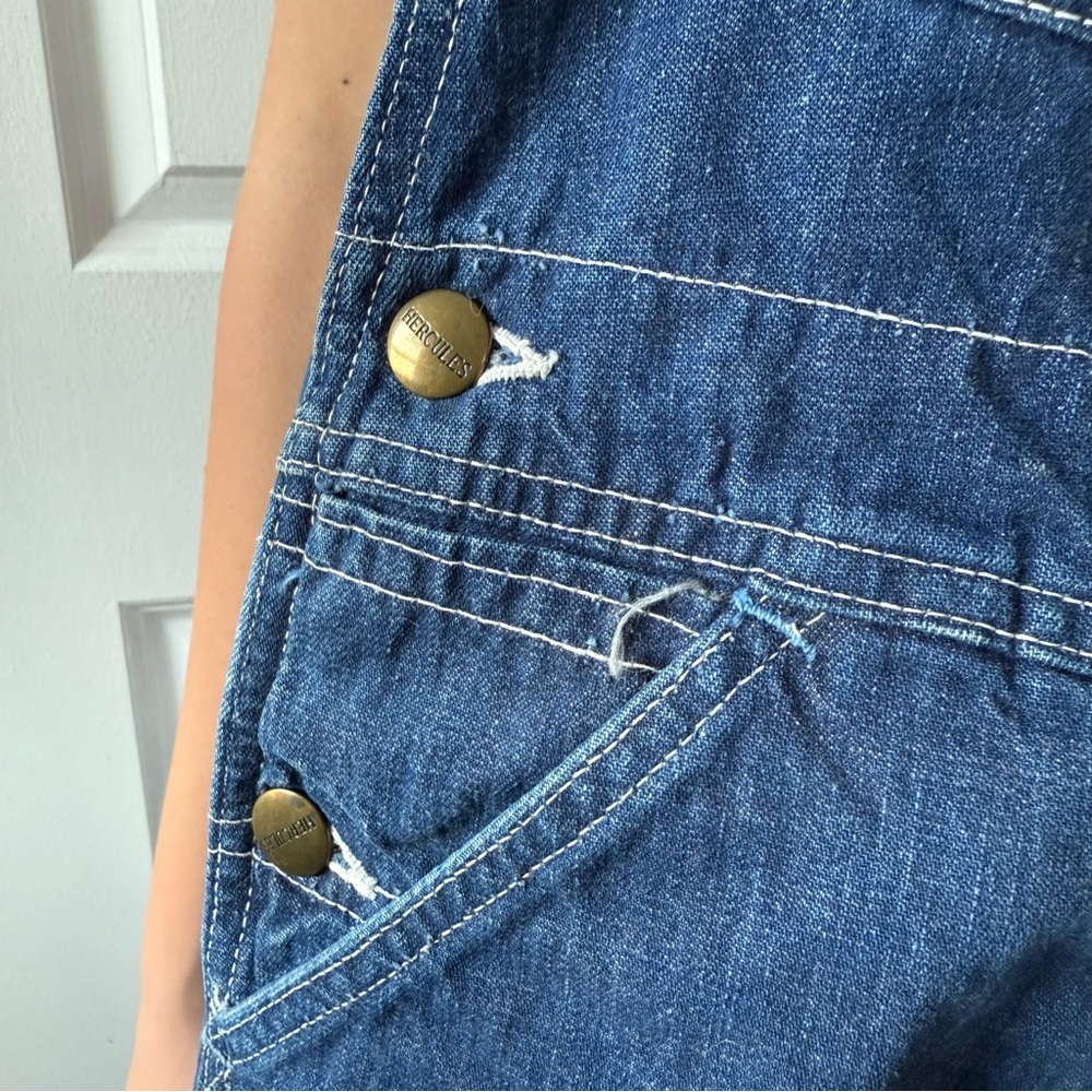 Vintage 50s 60s HERCULES dark Denim Overalls unisex M  VERY RARE union made - Picture 16 of 16
